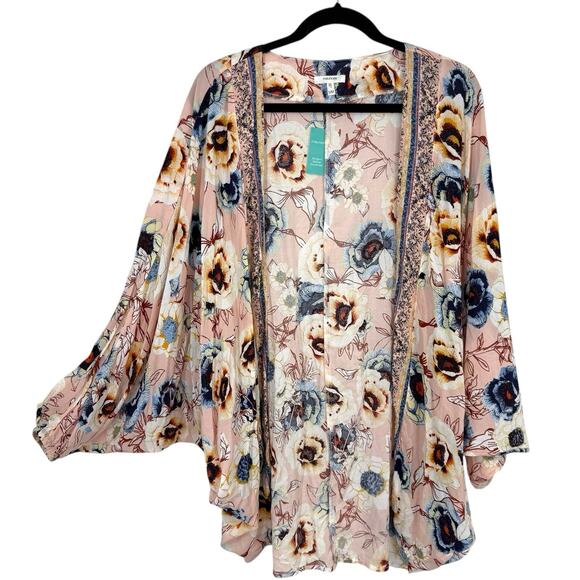 Maurices NEW Floral Cocoon Kimono Size S/M Open - Picture 1 of 11